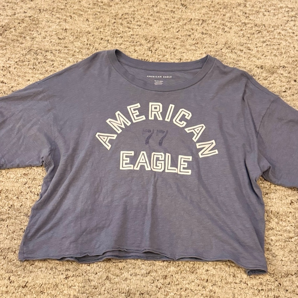 American Eagle Dusty Blue Crew Neck Tee
